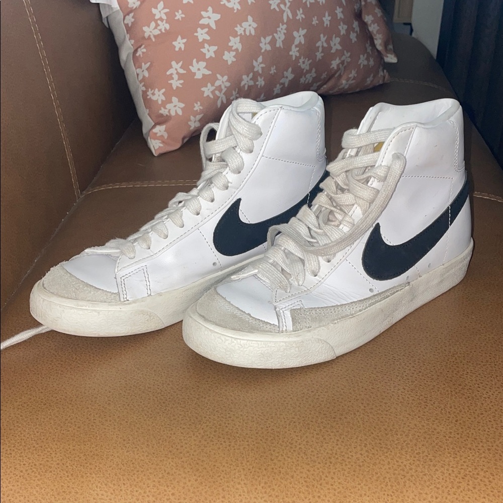 Nike White and Black High-Top Sneakers